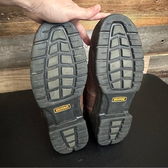 Wolverine Brown Leather Slip Resistant Mens Waterproof Work Boots‎ 13 EW *READ* - Picture 10 of 11